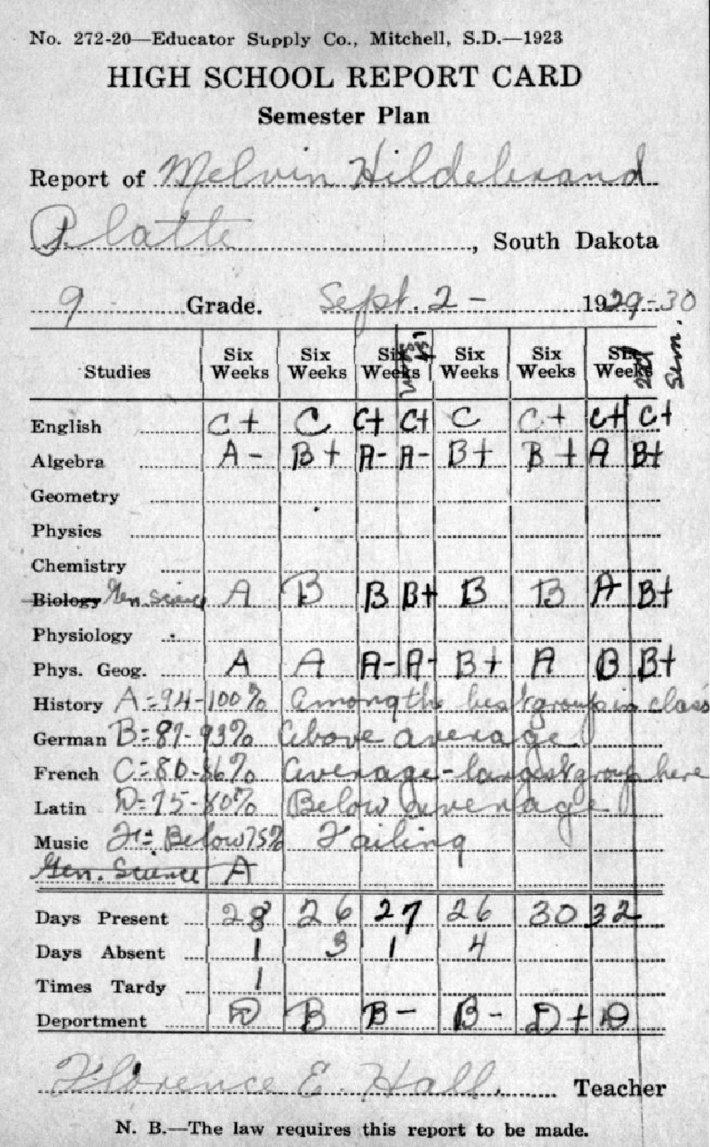 Jim-Hildebrand-Family-History/Melvin-Hildebrand-Family/800x600_1929-2-Melvin-9th-Grd-Report-Card.jpg