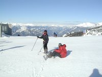 2001-02-15-Whistler-1-Katie-Justin-skiing-boarding.JPG