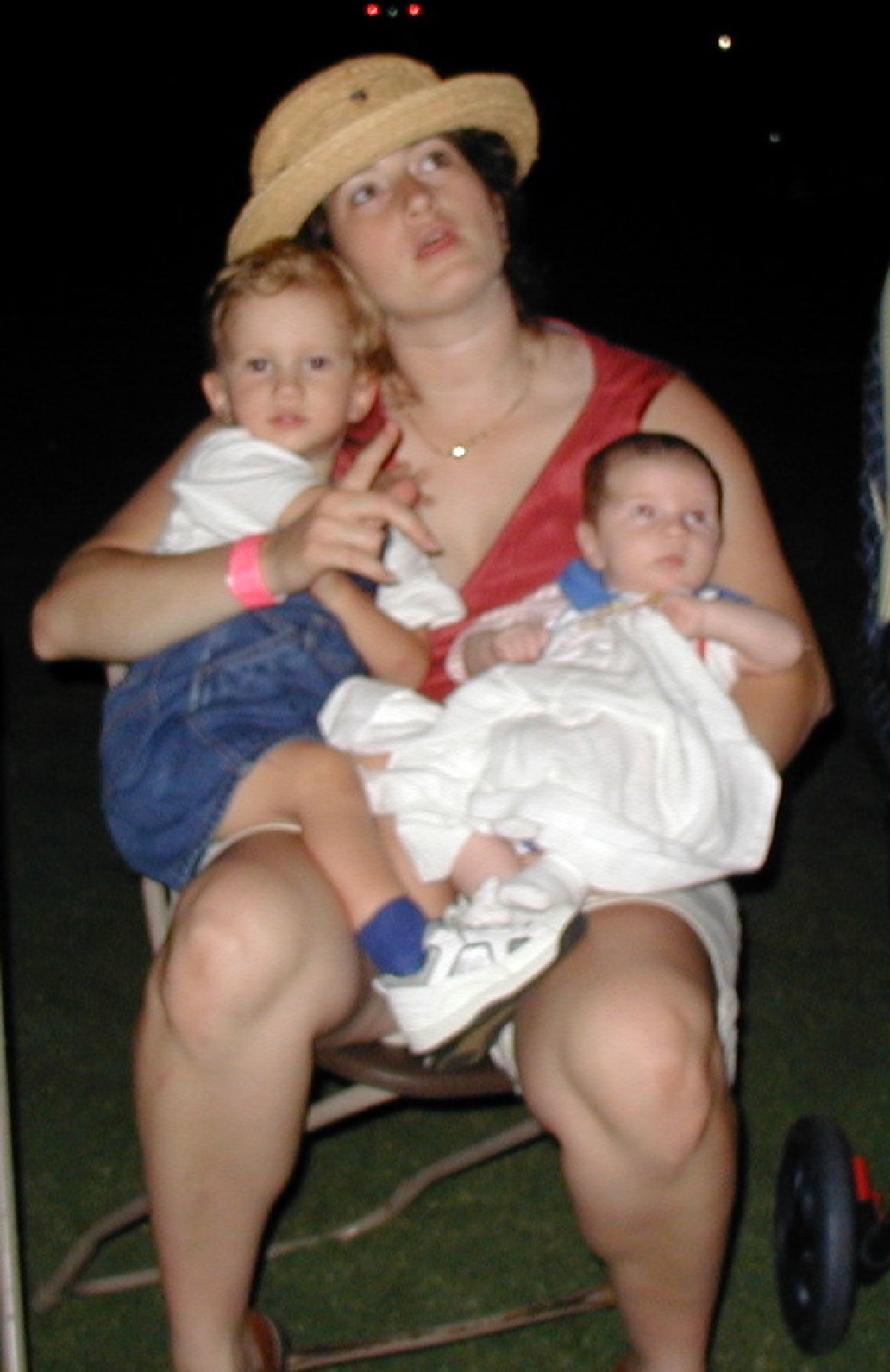 2001-07-03-18-Lost-Creek-CC-Party-Chance-Dax-Suzi-watching-fireworks.jpg