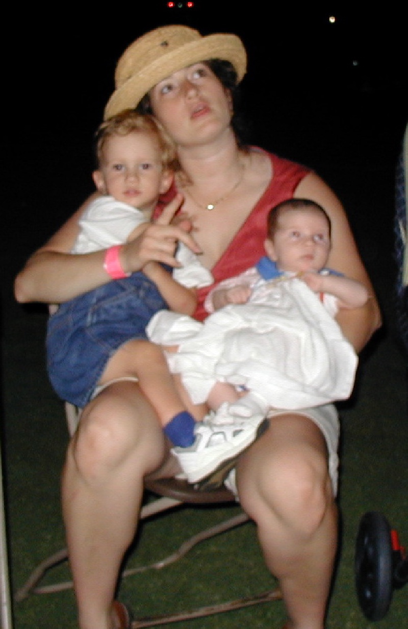 2001-07-03-18-Lost-Creek-CC-Party-Chance-Dax-Suzi-watching-fireworks.jpg