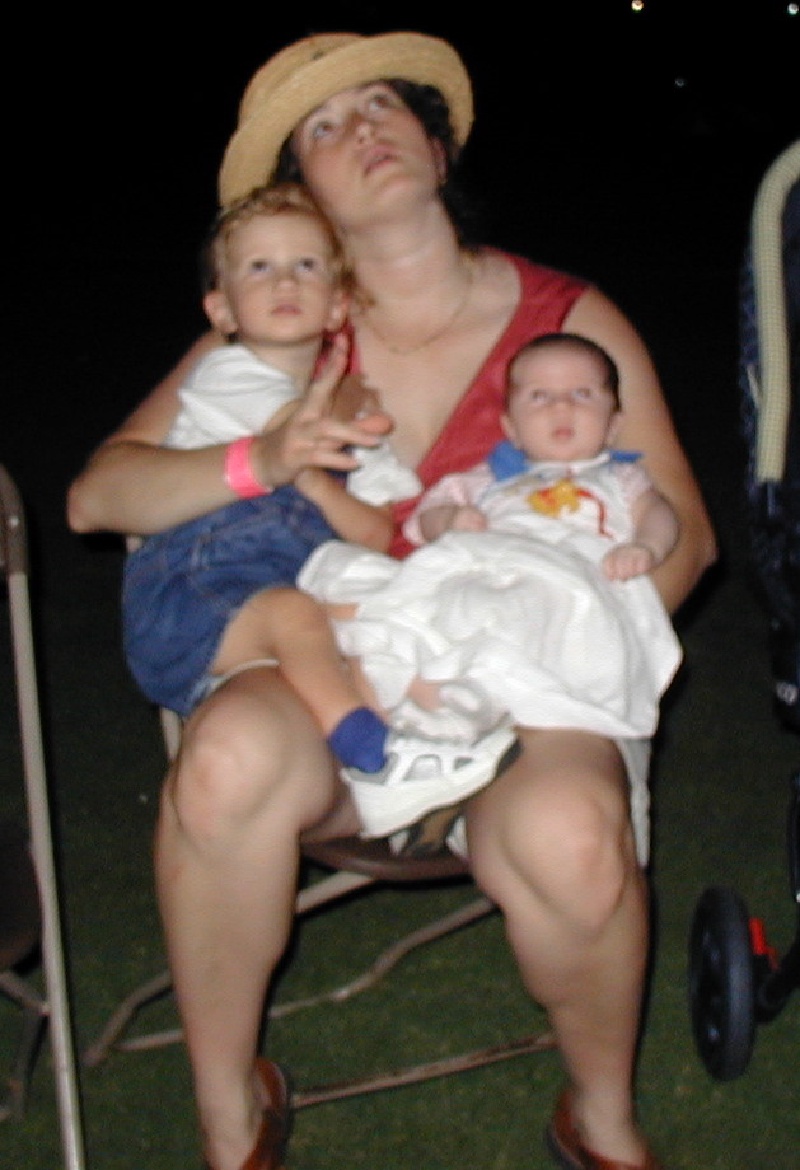 2001-07-03-19-Lost-Creek-CC-Party-Chance-Dax-Suzi-watching-firworks.jpg