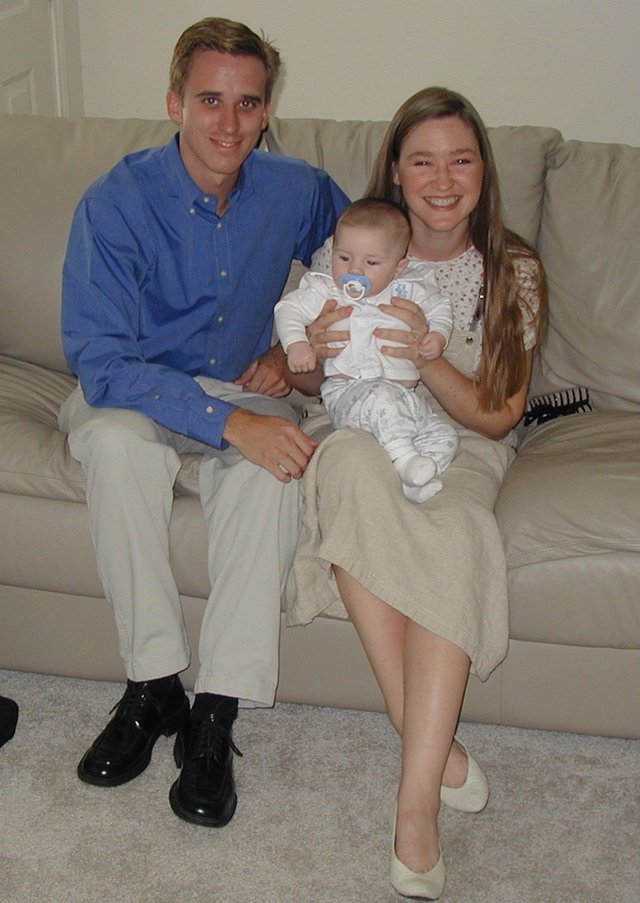 2001-08-18-Dax-Baptism-39-Godparents-Josh-Karen-and-Dax.JPG