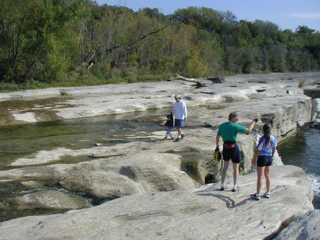 2001-10-26-Camping-McKinney-Falls-17-Jim-Aaron-at-falls.JPG