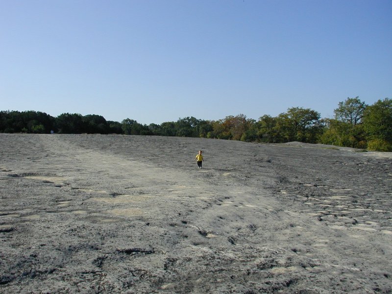2001-10-26-Camping-McKinney-Falls-10-Chance-walking-to-falls.JPG