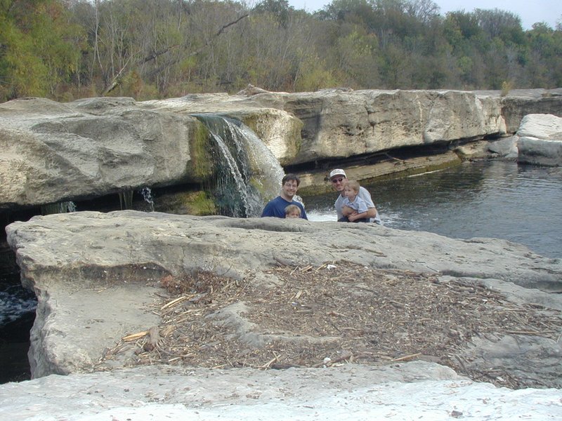 2001-11-12-Camping-McKinney-Falls-08-Chance-Travis-Jack-Matt.JPG