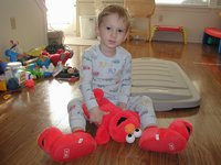 2001-12-25-Xmas-07-Chance-Elmo-slippers.JPG