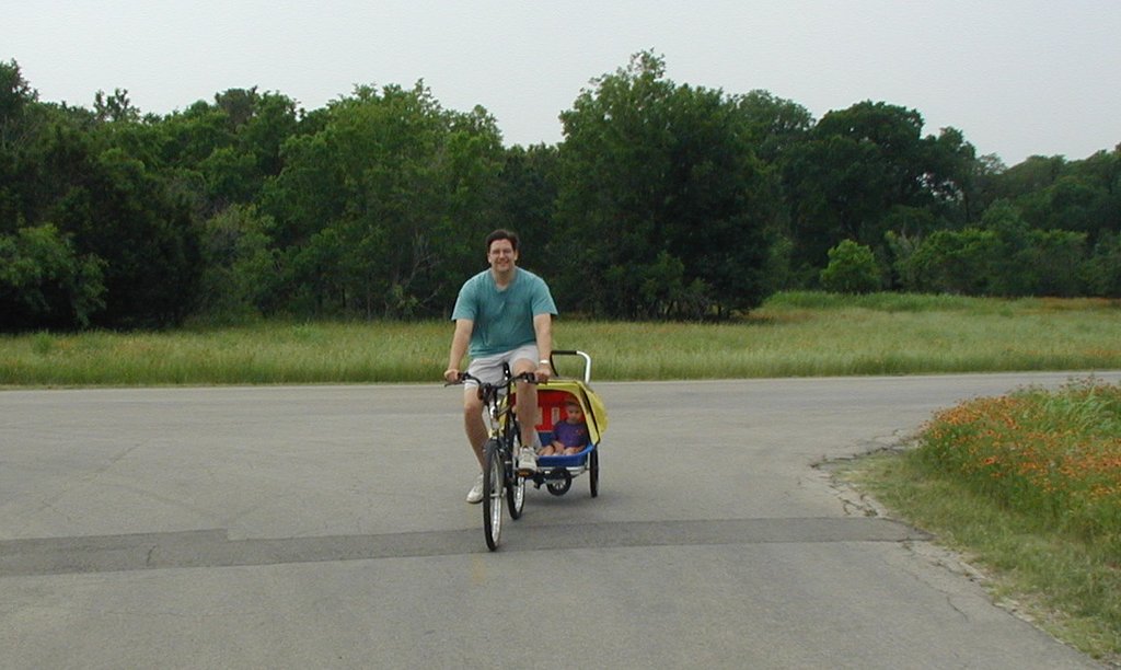 2002/05(May)/Camping/1024x768_2002-05-03-Camping-Mckinney-Falls-5-Chance-Jack-Matt-biking.JPG