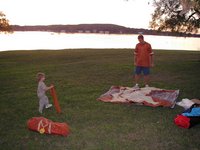 2002-11-09-Inks-Lake-Camping-08-Chance-Travis-tent.JPG