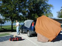 2002-11-10-Ink-Lake-Camping-19-Ben-tent-drying.JPG