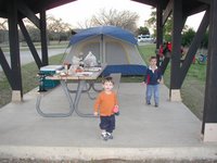 2003-03-21-Camping-Lake-Georgetown-3-Dax-Chance-new-tent.JPG