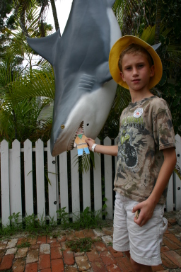 2007-09-23-Disney-Magic-Cruise-09-Key-West-Flat-Stanley-Chance-shark.JPG