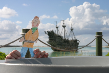 2007-09-28-Disney-Magic-Cruise-37-Castaway-Cay-Flat-Stanley-pirate-ship.JPG