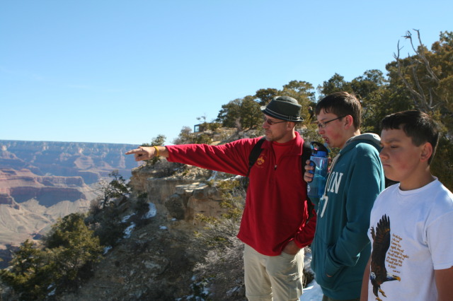 2013-03-13-Grand-Canyon-13-Travis-Nathan-Lance-pointing-out-route.JPG