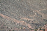 2013-03-16-Grand-Canyon-037-Plateau-Point-hiking-to-Indian-Gardens-red-dots-on-trail.JPG