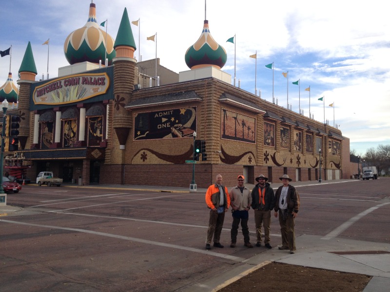 2013-11-08-SD-Pheasant-Hunting-09-Corn-Palace-Mike-Daryl-John-Travis.JPG