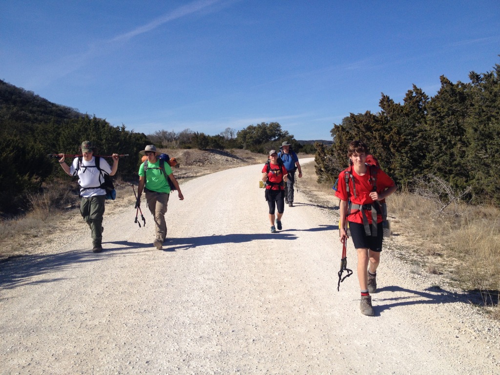 2014/02(February)/Troop214-Hill-Country-State-Natural-Area-Grand-Canyon-practice/2014-02-15-Hill-Country-State-Natural-Area-01-Carson-Anthony-Grace-Mark-Chance.JPG