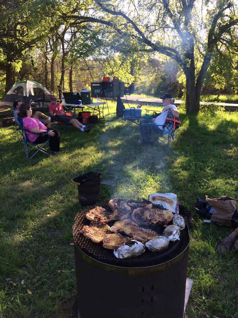 2015/03(March)/Troop214-Lake-Georgetown/2015-03-28-Troop214-Lake-Georgetown-First-Aid-01-Angel-Drake-Shane-Matt-while-Travis-cooks-steaks.JPG