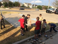 2015/08(August)/Troop214-FireStation-and-Lockin/2015-08-17-Troop214-Pflugerville-Fire-Station-1-folding-retired-flags-Davis-Shea-Jonathan-PatrickB-Aiden.JPG
