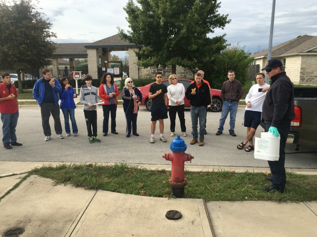 2015-11-14-Dax-Eagle-Project-paint-fire-hydrants-storm-drains-08-Anthony-Steve-Katie-Dax-Suzi-Susana-Sebastian-Janeen-Jim-Troy-MikeHoneycutt-Josh-MrGlanville.JPG