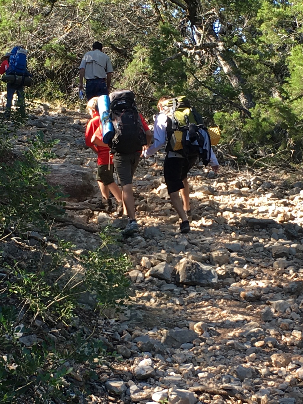 2015-10-17-Troop214-Lost-Maples-22-Chance-Sebastian-holding-hands-so-they-wont-put-rocks-in-packs.JPG