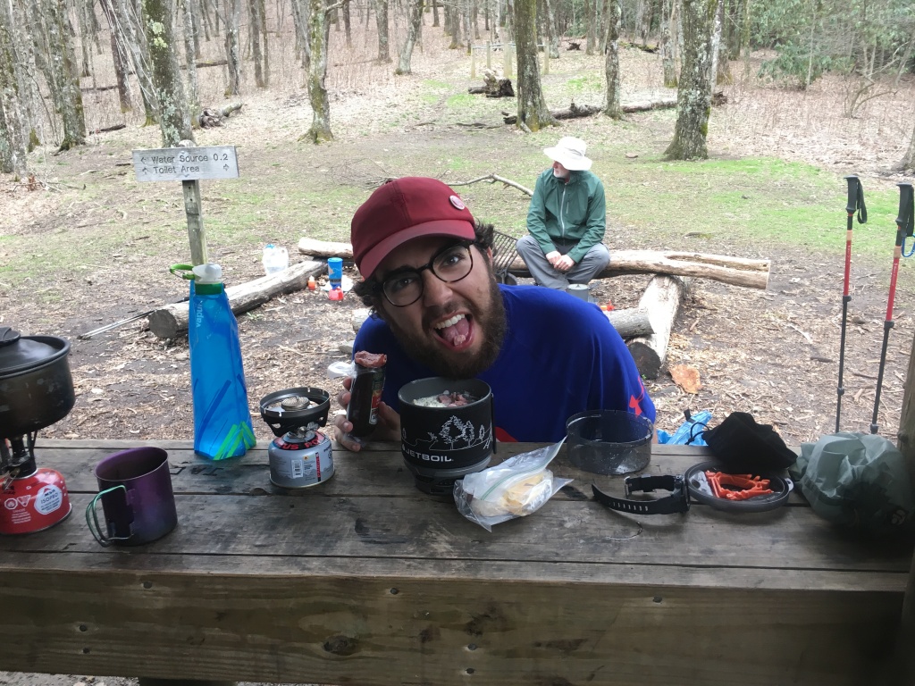 2016/03(March)/2016-03-Appalachian-Trail-BEST/1024x768_2016-04-01-Appalachian-Trail-058-SecretAgent-cutting-sausage-with-teeth.JPG