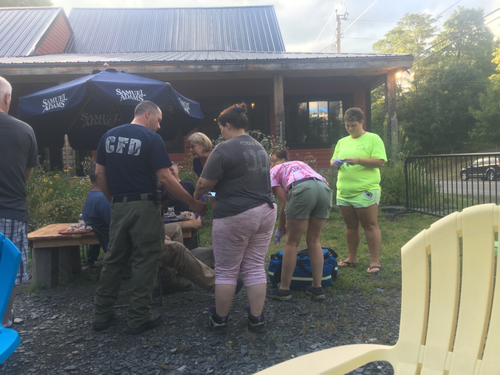 2016-08-04-Appalachian-Trail-591-Bevo-helped-perform-Heimlech-maneuver-at-BBQ-restaruant.JPG