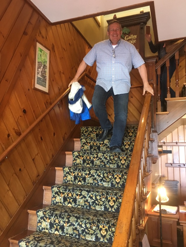 2017-05-28-Maine-03-Steve-sore-coming-down-stairs.JPG