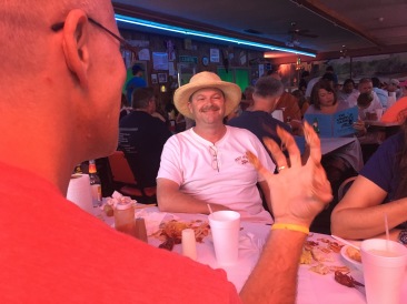 2017-07-01-Port-Aransas-16-Travis-crawfish-fingers-Doug.JPG