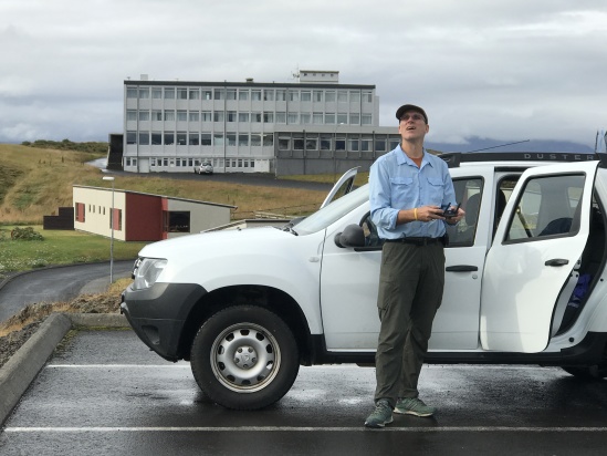 2017-08-28-Iceland-003-Church-of-Stykkisholmur-Travis-flying-drone.JPG