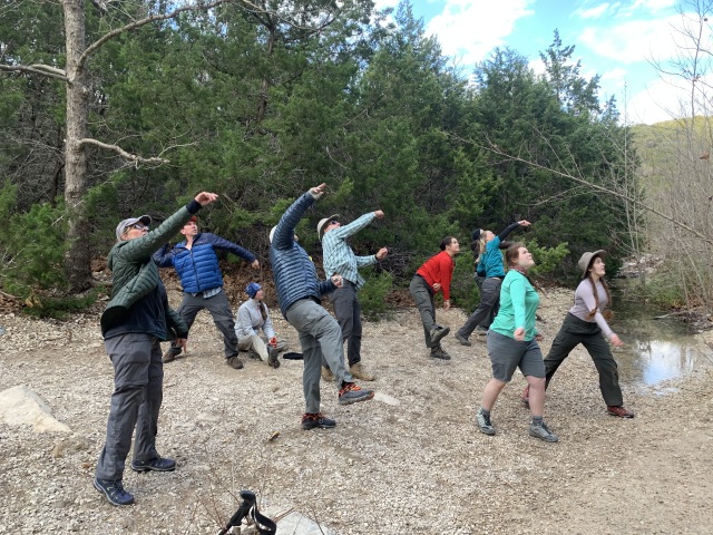 2020/01(January)/Crew-8787-Lost-Maples-Camping/640x480_2020-01-19-Crew-8787-Lost-Maples-Camping-05-Terrie-Carl-Guy-Addison-Nicole-Megan-Izzy-throwing-rocks.JPG