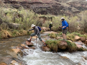 2020-03-19-Grand-Canyon-Crew8787-013-crossing-stream-to-ribbon-falls-Carl-Dax-Izzy.JPG
