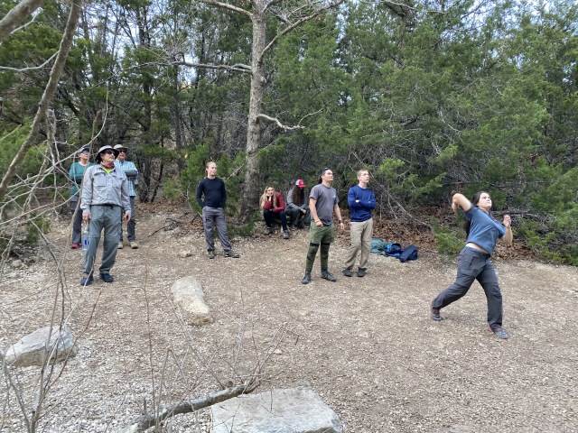 2021-01-17-Lost-Maples-Camping-Crew-8787-15-Terrie-Carl-Guy-Megan-Ella-Addison-throwing-rocks.JPG