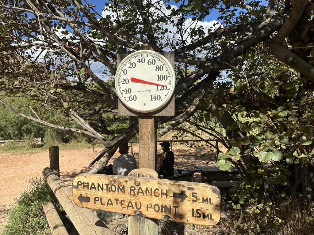 2023-10-08-Grand-Canyon-188-Havasupai-Gardens-Thermometer-118-degrees.JPG