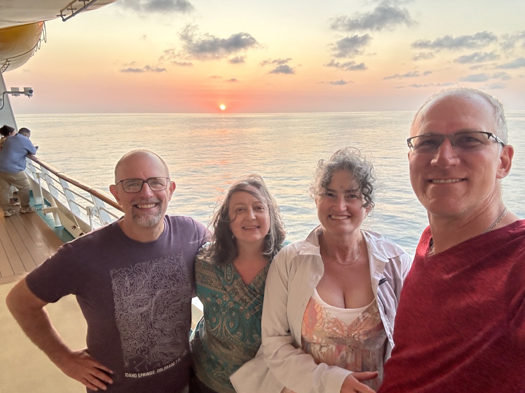 2024/05(May)/Royal-Carribean-Cruise-LA-to-Cabo/1024x768_2024-05-28-Royal-Cruise-LA-Cabo-129-sunset-Ren-Marci-Suzi-Travis.JPG