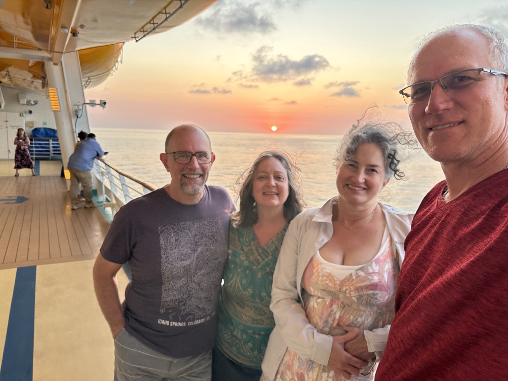 2024/05(May)/Royal-Carribean-Cruise-LA-to-Cabo/1024x768_2024-05-28-Royal-Cruise-LA-Cabo-133-sunset-Ren-Marci-Suzi-Travis.JPG